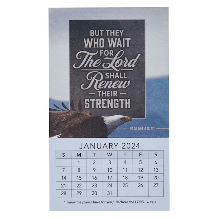 2024 Magnetic Mini Calendar: Wait For the Lord - Christian Art Gifts